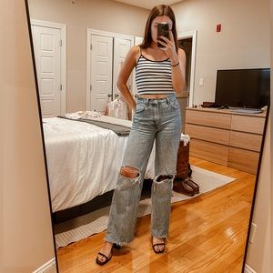 Black and white striped crop top!